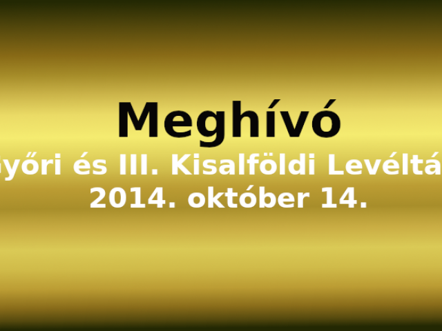 Meghívó a XVII. Győri és III. Kisalföldi Levéltári Napra - 2014. október 14.